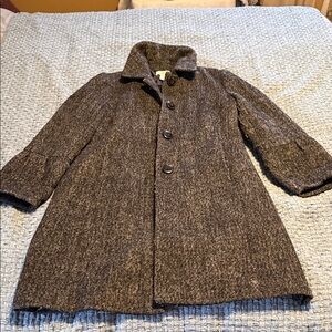 GAP Brown Tweed Pea Coat with Button Front